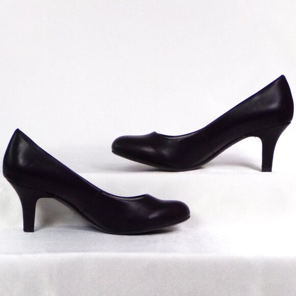 LIFESTRIDE SOFT SYSTEM size 7W PARIGI black mid-heel pumps cushioned insoles - Picture 2 of 15